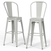 Vista - 24" Metal Counter Height Stool (Set of 2) - White