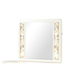 Harmony Pierre Modern Style Mirror Made with Wood and Gold LED edges in Beige (INCLUDES MIRROR ONLY)