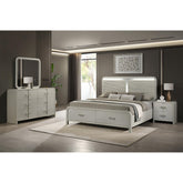 Lyric Contemporary Queen 4PC Bedroom Set Modern Storage Bed with Ball Bearing Glide Drawers in Beige