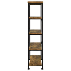 Antique Nutmeg and Black 4-shelf Bookcase