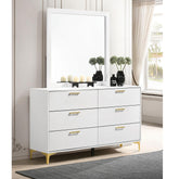 Eternity White 6-drawer Dresser with Mirror