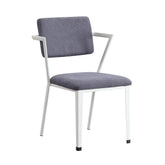 Odysseus Gray Fabric & White Finish Office Chair