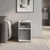Symphony Lite Side Table and Nightstand with Integrated USB Charging Station and 2 Open Storage Shelves, Compact Side Table