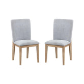 Pulsar 25 Inch Dining Chair Set of 2, Cushioned Seat, Gray Linen Upholstery