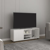 Chronos 51" Wide Tv Stand with One Door Cabinet , Four Open Shelves, Cable Management, Living Room, Tv Room White