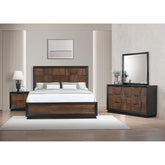 Neptune Traditional Style Queen 4 Piece Bedroom Set in Walnut