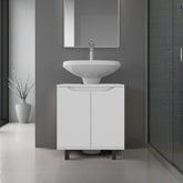 Jason Under Sink Cabinet with Two Doors and Interior Storage Shelves, Cut-Out Back, 22 Wide Freestanding, Modern Bathroom Storage