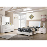 Poem White High Gloss 4-piece Full Bedroom Set