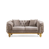 Clytemnestra Modern style Loveseat made with wood in Taupe