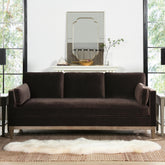 Revelation 84" Modern Farmhouse Sofa, Deep Brown Performance Velvet