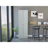 Valhalla Pantry abinet, Five Shelves, Double Door Cabinet -Pearl