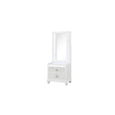 Hades Modern Style Nightstand With Mirror Top made with wood frame and LED in White (Includes Mirror and Nightstand)