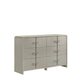 Lyric Modern 6-Drawer Dresser with Textured Front, Metal handles and Ball Bearing Glide System in Beige (Includes Only Dresser)