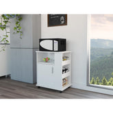 Vault Lower Microwave Cabinet, Single Door, Three Side Shelve -White
