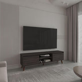 Jason TV Stand with Open Shelves, Two Storage Shelves For Media Storage and Entertainment Console, Perfect for Living Room or Bedroom