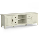 Celestia 72 inch Wide Solid Wood TV Stand in Antique White For TVs up to 80 inches
