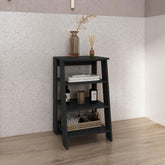 POEM 30" High 4-Tier Ladder Shelf Organizer for Bathroom, Side Table, Living room in Black