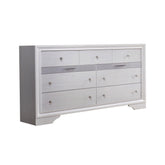 Armageddon Dresser with 7 Drawers and 2 Jewelry Drawer, White and Silver