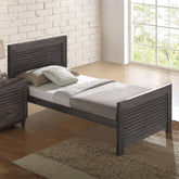 Transitional Style 1pc Twin Size Bed Panel Headboard Slat Design Charcoal Brown Finish Bedroom Furniture