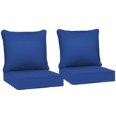 Patio Chair Cushions Set of 2 with Seat & Backrest, Fade Resistant Seat Replacement Cushion Set, Navy Blue