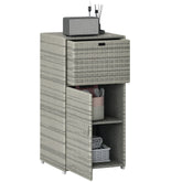 Outdoor Towel Rack for Pool w/ Drawer & Cabinet, Gray