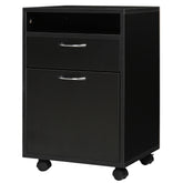 Mobile Storage Cabinet Organizer with Drawer and Cabinet, Printer Stand with Castors, Black