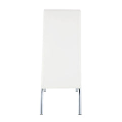 White and Chrome Armless Solid Back Side Chair (Set of 2)