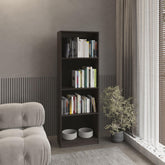 Home Tall Elegant 4-Shelf Bookcase Kronos, Open Storage, Stained Walnut