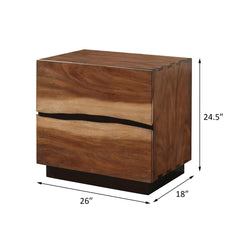Apex Walnut and Coffee Bean 2-drawer Nightstand