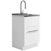 Diary - 24" Laundry Cabinet with Faucet and Stainless Steel Sink - White