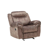 Haven Two Tone Chocolate Velvet Glider Recliner