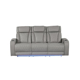 Hephaestus Modern Style Upholstery Recliner Sofa Made with Wood & Massage Function Included-Gray