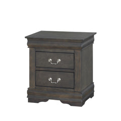Dark Grey 2-Drawer Nightstand