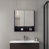 Display Cabinet, One Open Shelf, Three Interior Shelves, Black