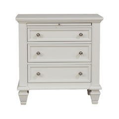 Electra White 3-drawer Nightstand with Pull Out Tray