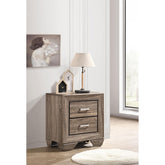 Aeneas Washed Taupe 2-Drawer Rectangular Nightstand