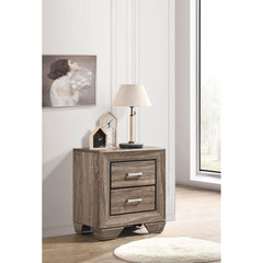 Aeneas Washed Taupe 2-Drawer Rectangular Nightstand