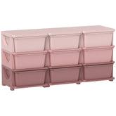 29.5" 3 Tier Kids Storage Unit Dresser Tower w/ 9 Drawers, Pink
