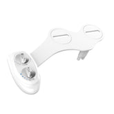 Utopia bidet two silver color knob handles dual nozzle spray guard shield front feminine and rear wash white