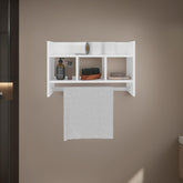 Neptune Wall Shelf with Towel Bar 15.7" H, 4 Shelves, White - Bathroom