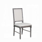 Classic Gray Finish Side Chairs Set of 2, Upholstered Seat and Back Wooden Dining Furniture