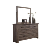 Natural Finish Striking Wooden 1pc Dresser Drawers Storage bedroom Furniture