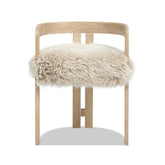 Zeus 21" Low Back Genuine Fur Dining Chair, Natural Blonde Genuine Fur