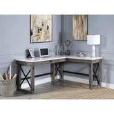 Pinnacle Marble Top Weathered Gray Finish Writing Desk with Lift Top