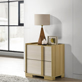 Quasar Natural 2-drawer Nightstand Bedside Table