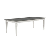 Sanctuary Rustic Gray & Weathered White Finish Dining Table W/Leaf