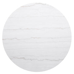 Demeter White and Charcoal Round Marble Top Coffee Table