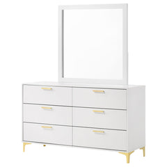 Eternity White 6-drawer Dresser with Mirror