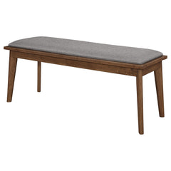 Iphigenia and Natural Walnut Upholstered Dining Bench