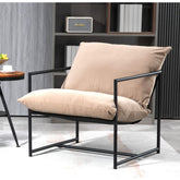 Quasar Modern Velvet Accent Chair, Metal Frame Contemporary Recliner with Deep Seating Cushion for Home Office